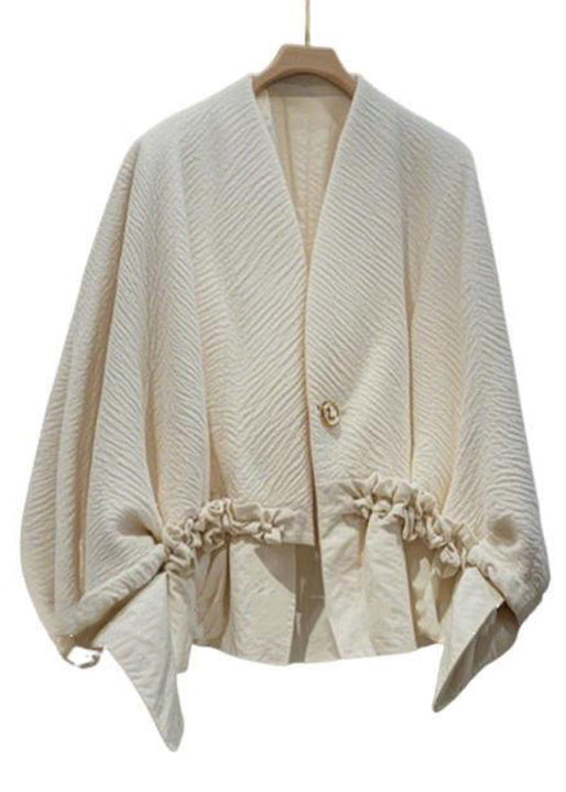Original Ruffled Pockets Button Cotton Coat Fall