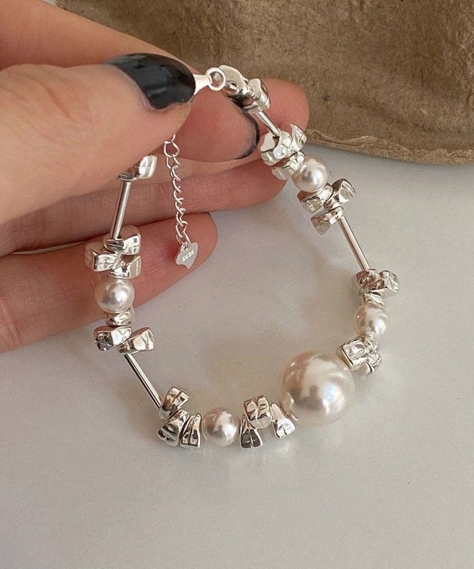 Original Silk 925 Silver Pearl Broken Silver Chain Bracelet