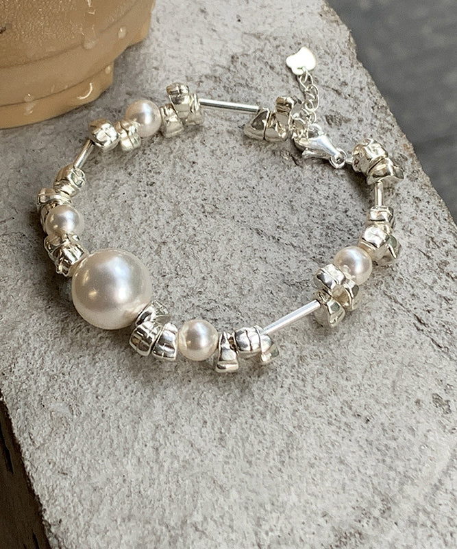 Original Silk 925 Silver Pearl Broken Silver Chain Bracelet