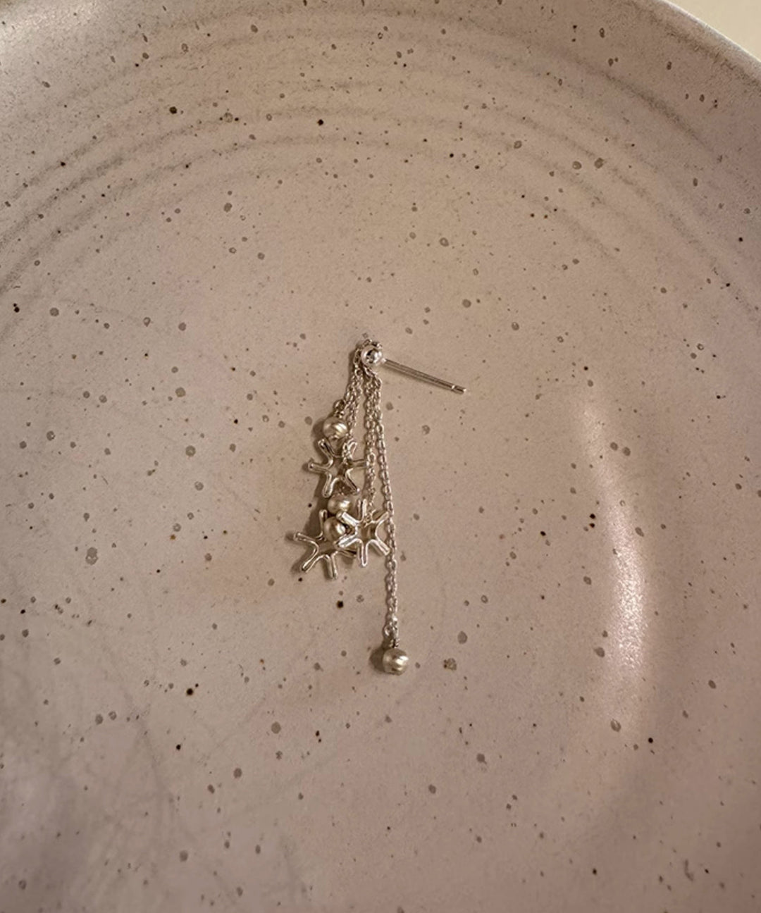 Original Silk Sterling Silver Snowflake Tassel Drop Earrings