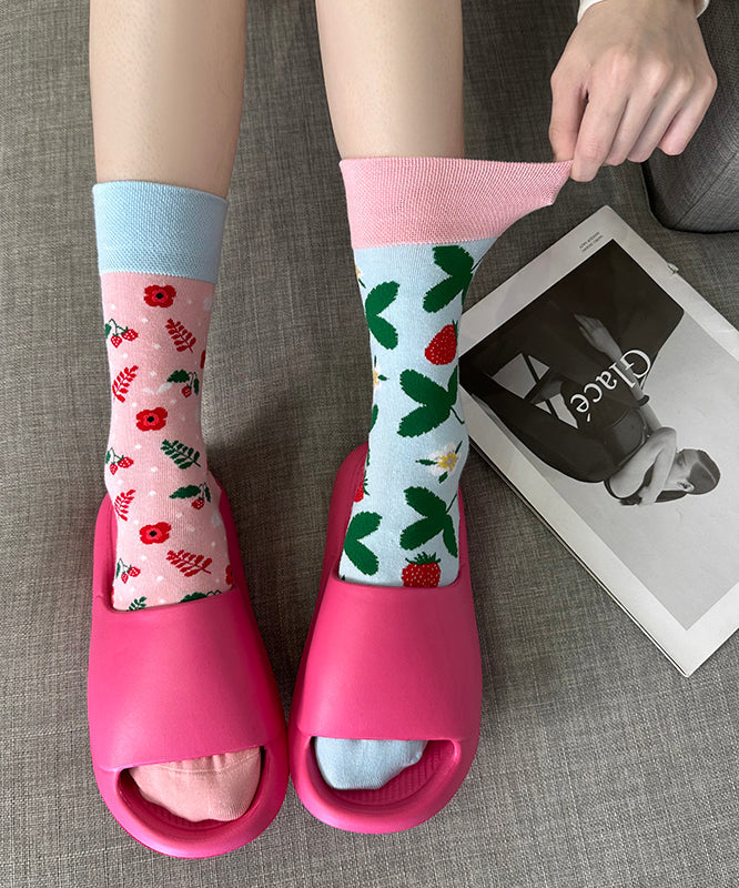 Original Trendy Print Asymmetric Mid Calf Socks