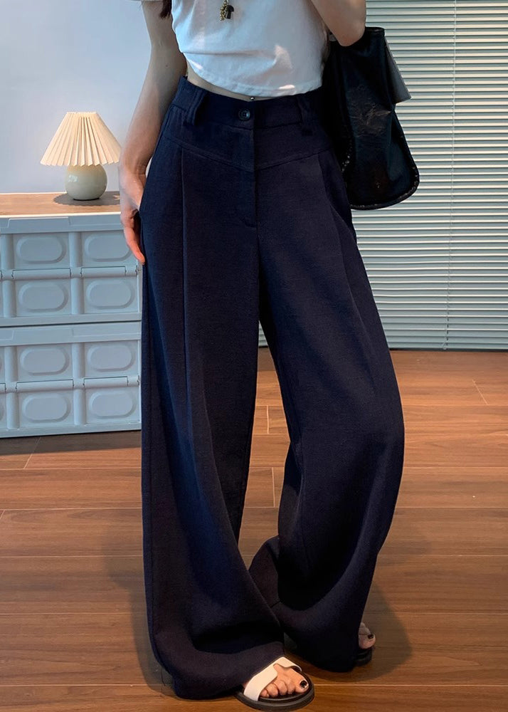 Original White Button High Waist Linen Pants Fall