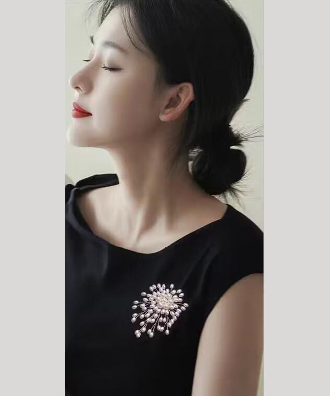 Original White Copper Overgild Pearl Fireworks Brooches