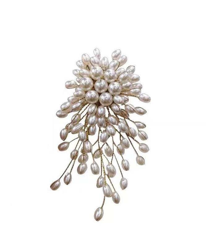 Original White Copper Overgild Pearl Fireworks Brooches