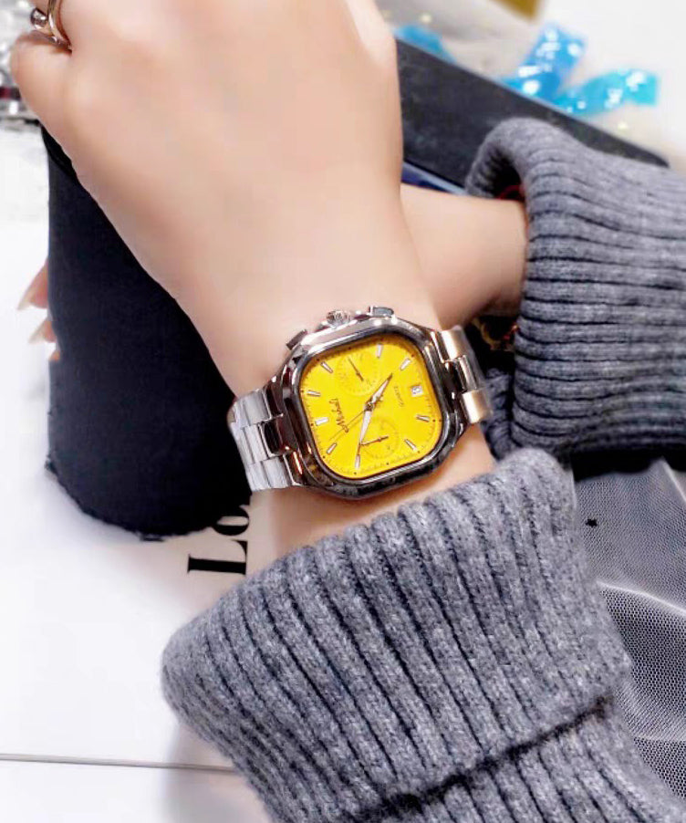 Original Yellow Stainless Steel Quartz Movement Waterproof Watches