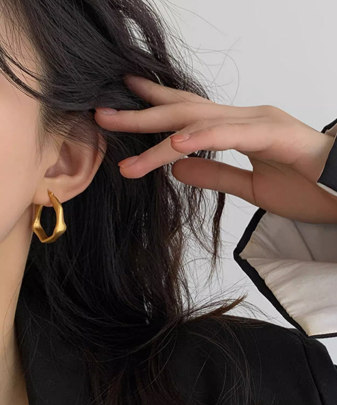 Oversize Gold Metal Hoop Earrings