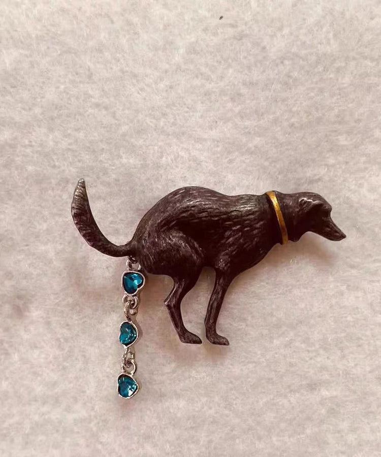 Personalized Creative Spoof Animal Puppy Poop Brooch - Omychic