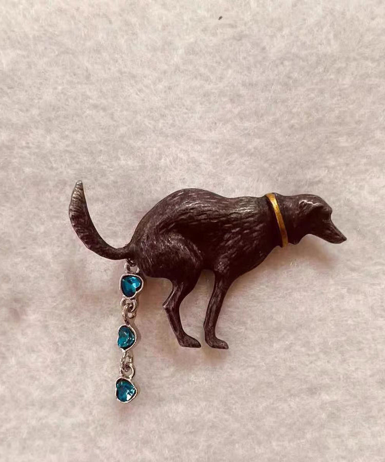 Personalized Creative Spoof Animal Puppy Poop Brooch - Omychic