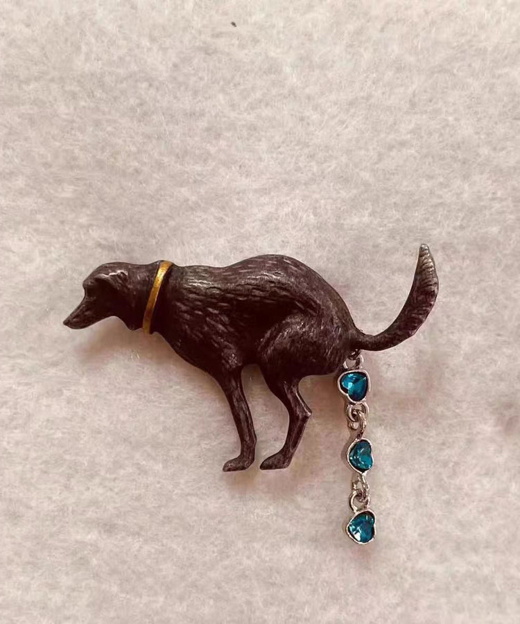 Personalized Creative Spoof Animal Puppy Poop Brooch - Omychic