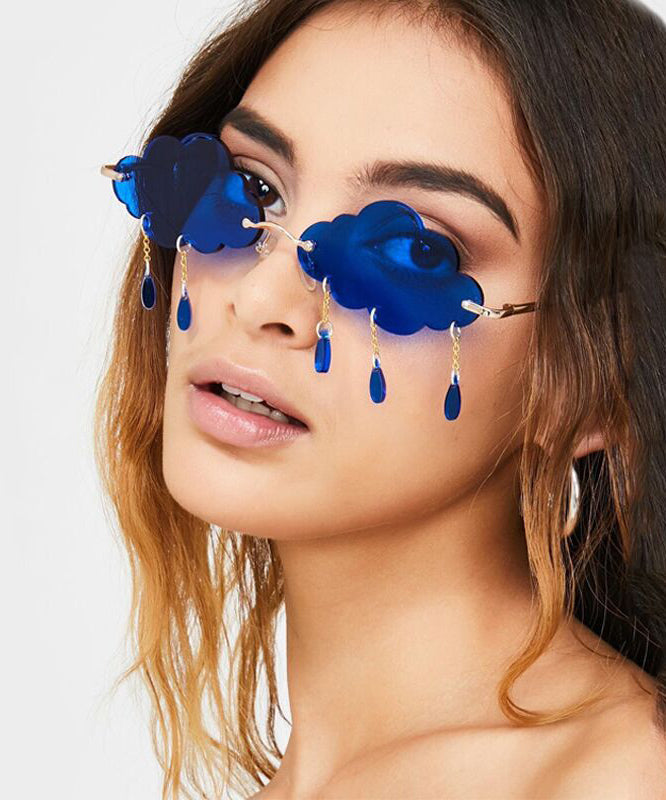 Personalized Royal Blue Cloud Droplet Sunglasses