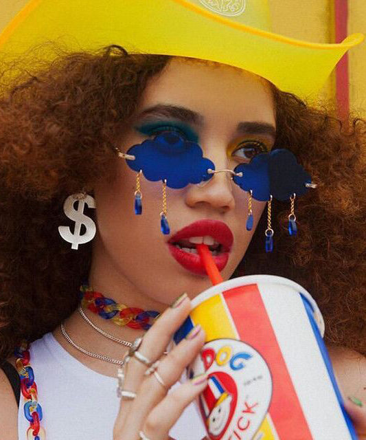 Personalized Royal Blue Cloud Droplet Sunglasses