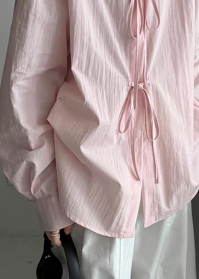 Pink Patchwork Top Peter Pan Collar Spring