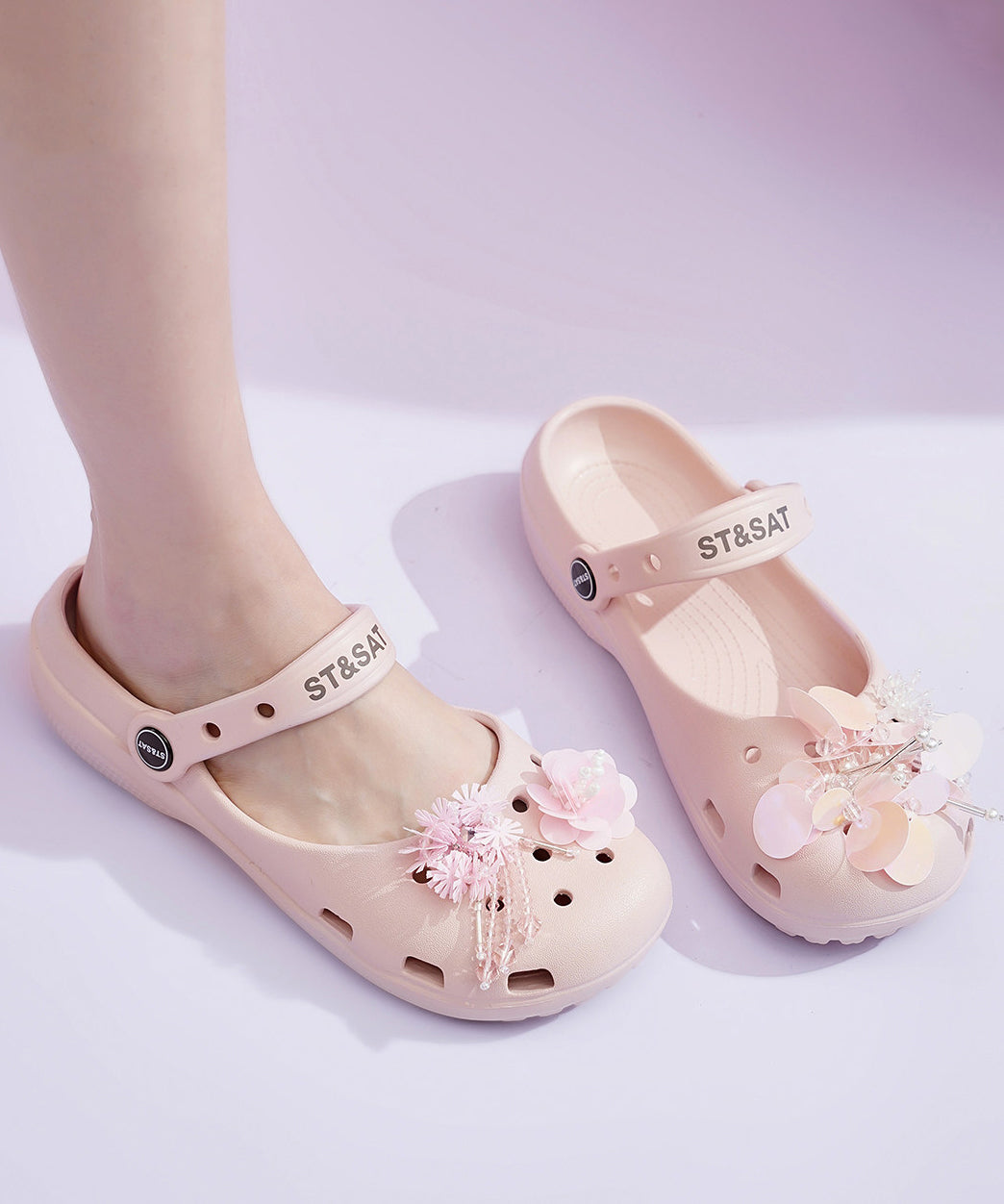 Pink Sandals Buckle Strap Boutique Hollow Out Sandals