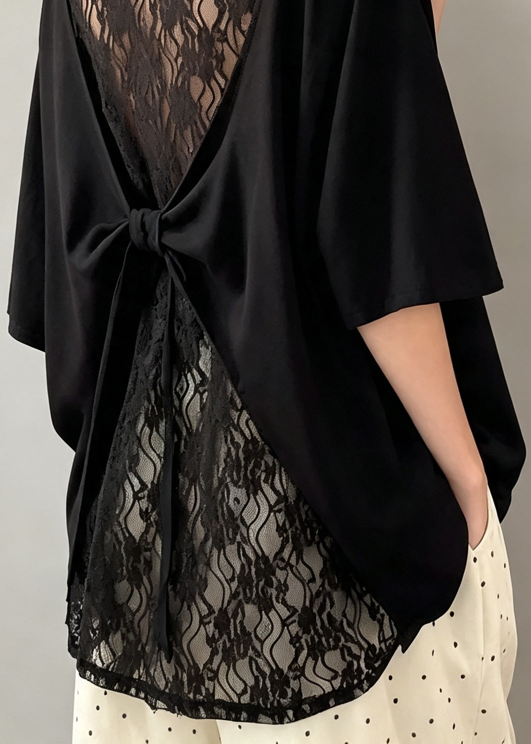 Plue Size Black Oversized Back Patchwork Lace Tanks Summer