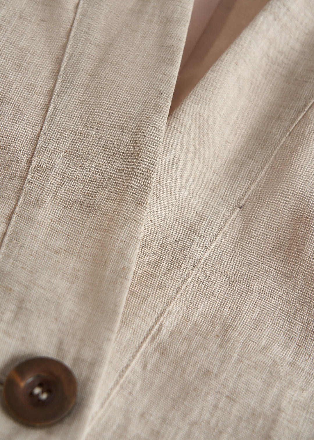 Plus Size Beige Embroidered Oversized Linen Coat Fall