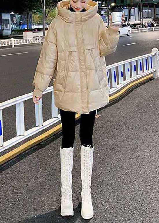 Plus Size Black Hooded Pockets Fine Cotton Filled Parkas Winter