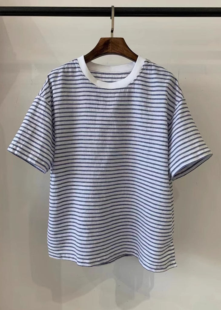 Plus Size Blue Oversized Plaid Linen Tank Summer