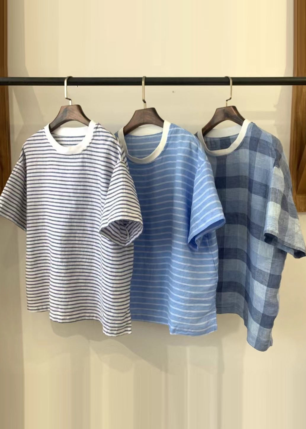Plus Size Blue Oversized Plaid Linen Tank Summer