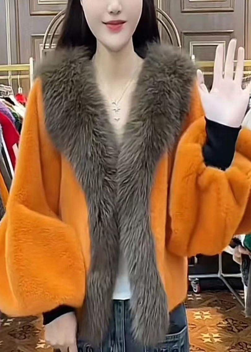 Plus Size Green Oversized Patchwork Faux Mink Hair Coats Winter