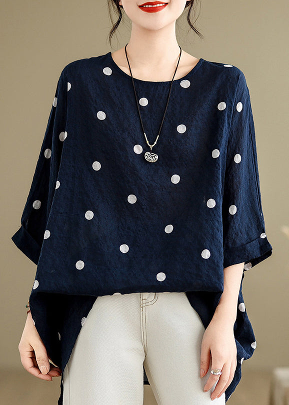 Plus Size Khaki O Neck Print Cotton T Shirt Tops Summer