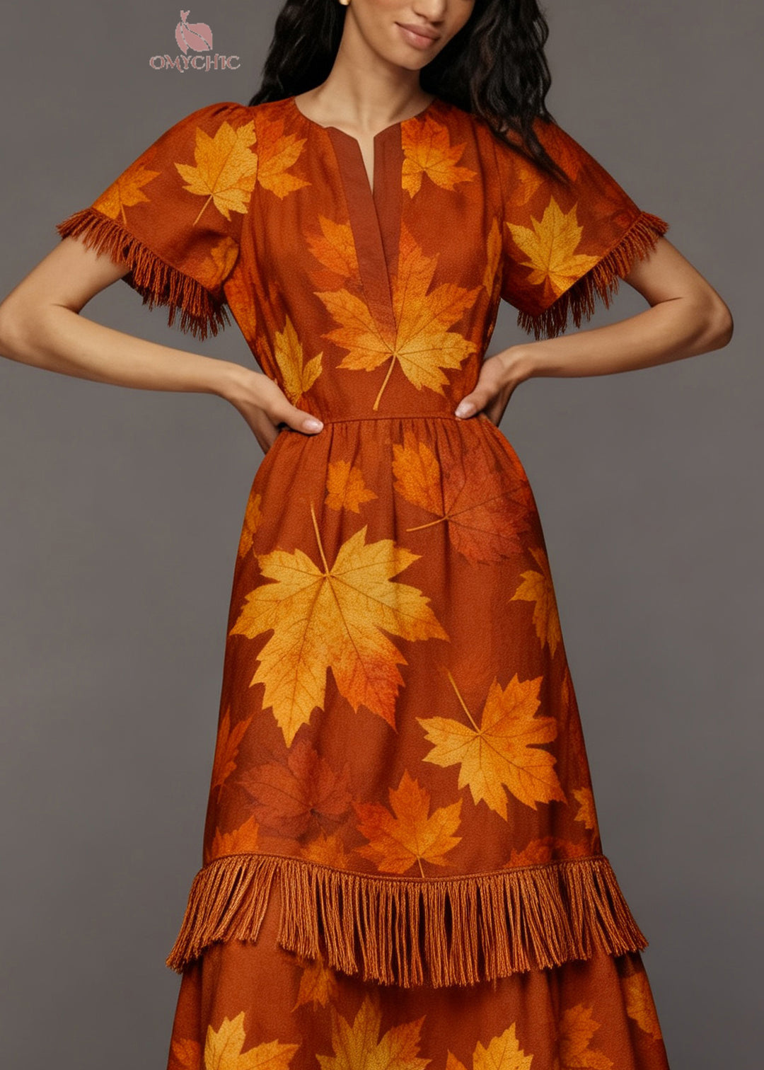 Plus Size Print Tasseled Patchwork Cotton Maxi Dresses Summer