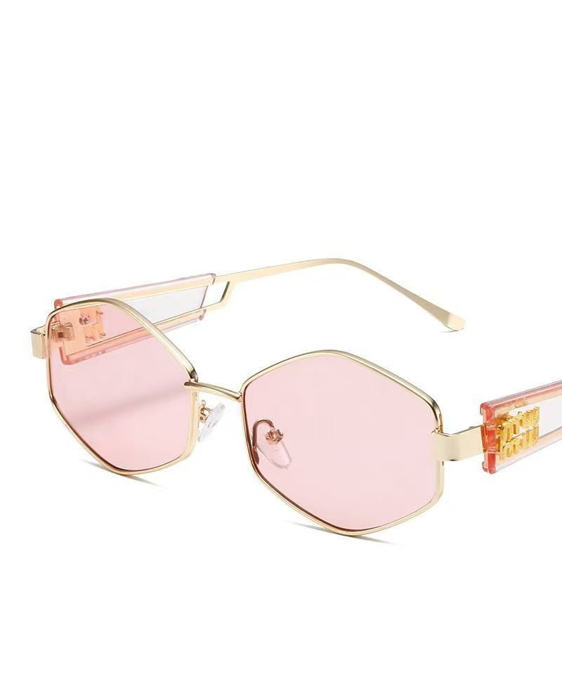 Punk Style White Geometric Metal Sunglasses