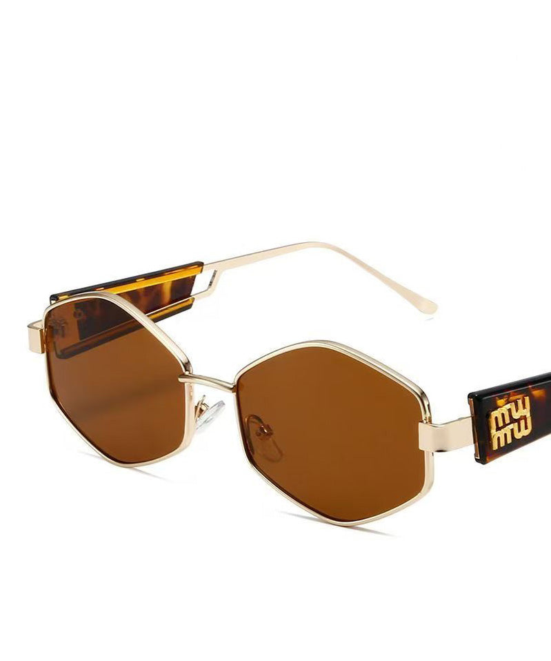 Punk Style White Geometric Metal Sunglasses