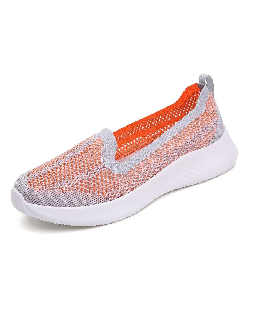 Purple Comfy Breathable Mesh Splicing Flat Shoes For Women
