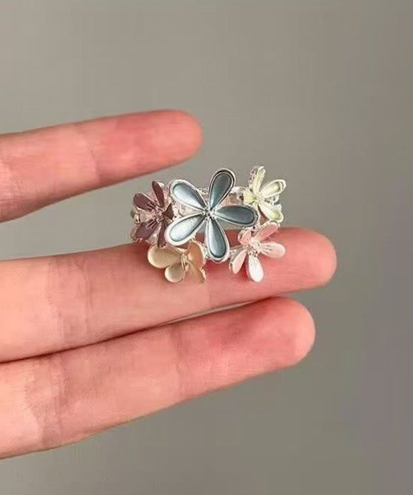 Rainbow Floral Original Design Alloy Rings - Omychic