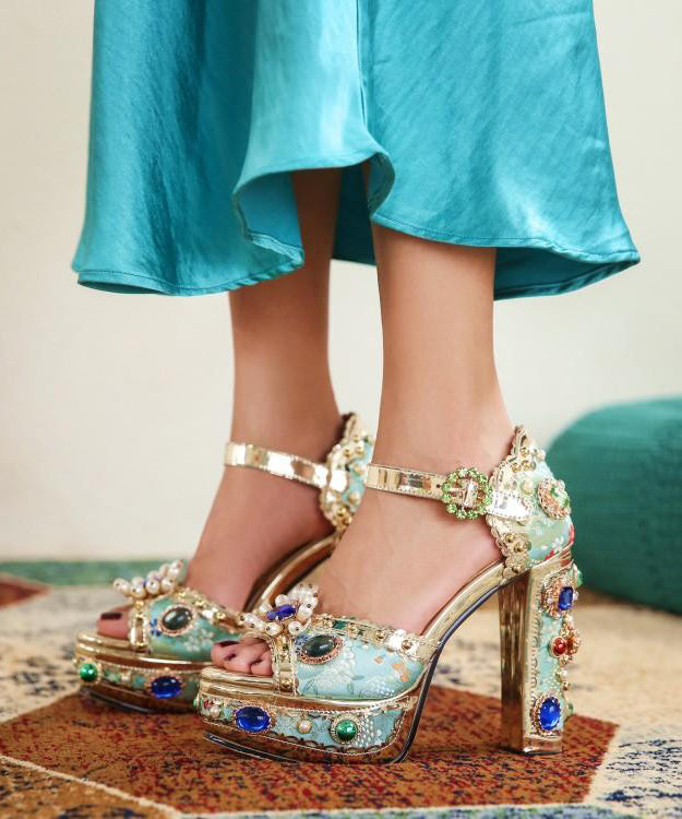 Red Luxury Zircon Gem Stone High Heels From Europe And America