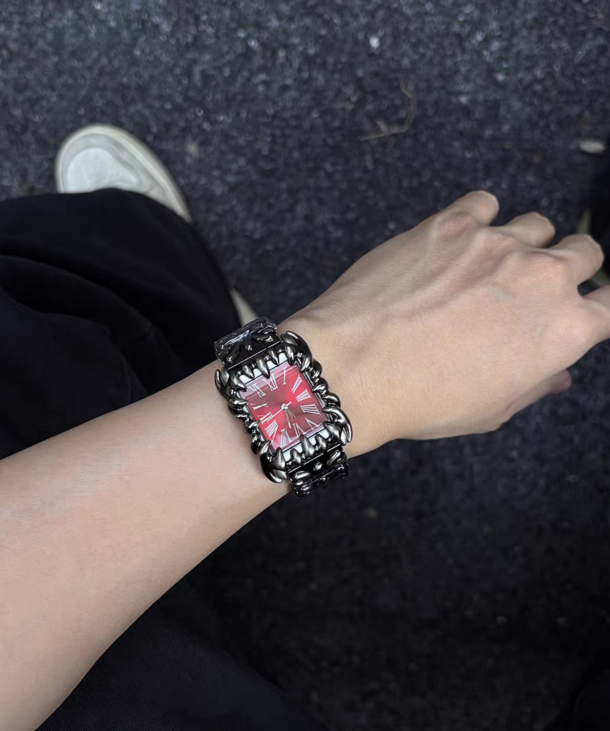 Red Stainless Steel Waterproof Machinery Men Watches - Omychic