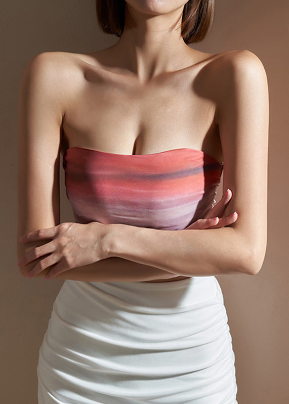 Red Tie Dye Sports Bra Tank Top