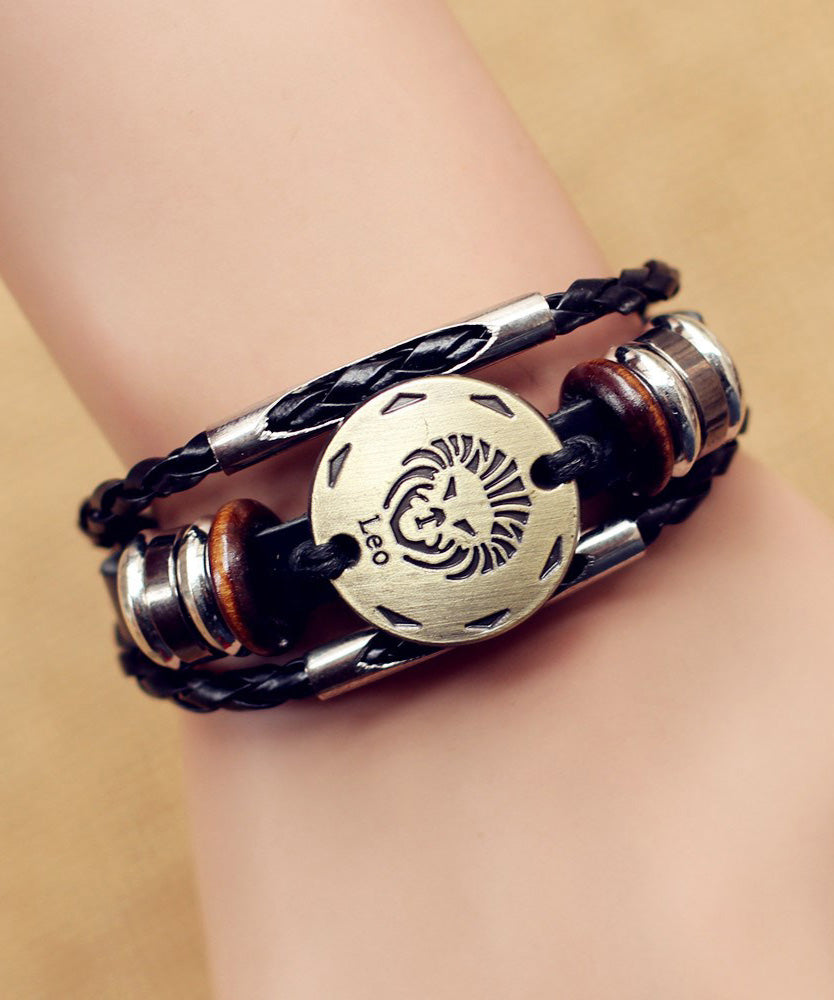 Retro Black Cancer Alloy Constellation Bangle