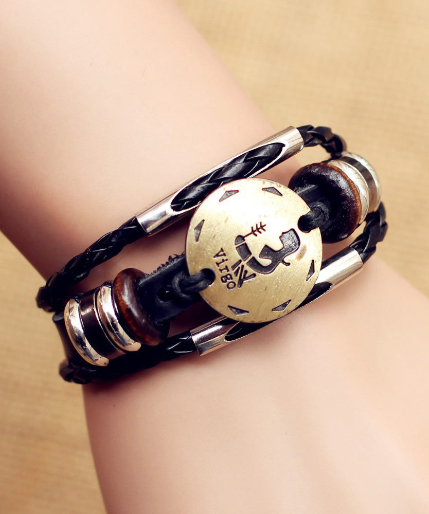 Retro Black Cancer Alloy Constellation Bangle