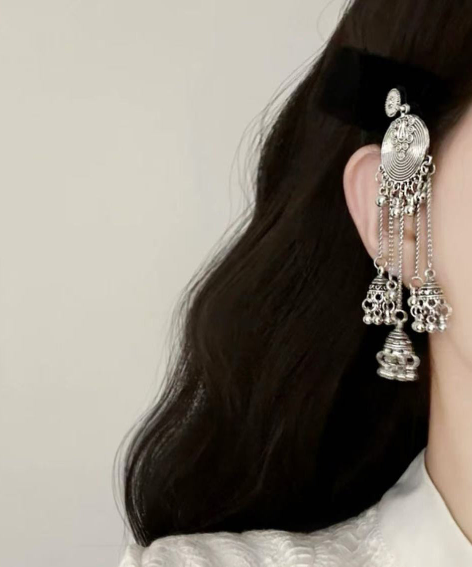 Retro Gold Flocking Alloy Tassel Hairpin