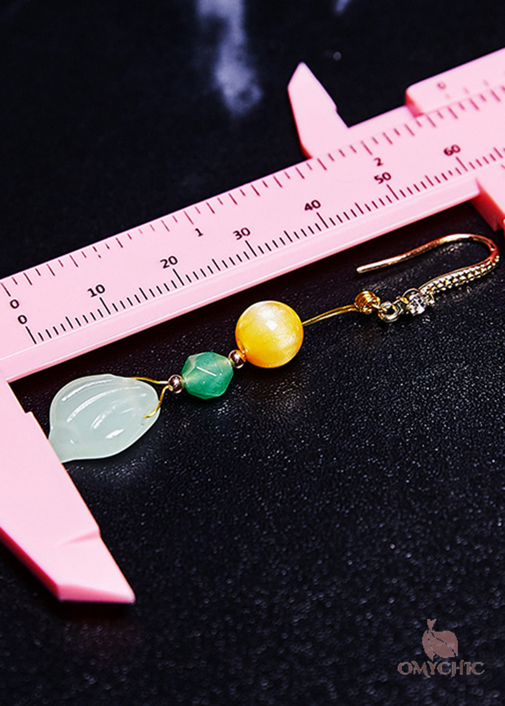Retro Naturally Jade And Beeswax Drop Earrings