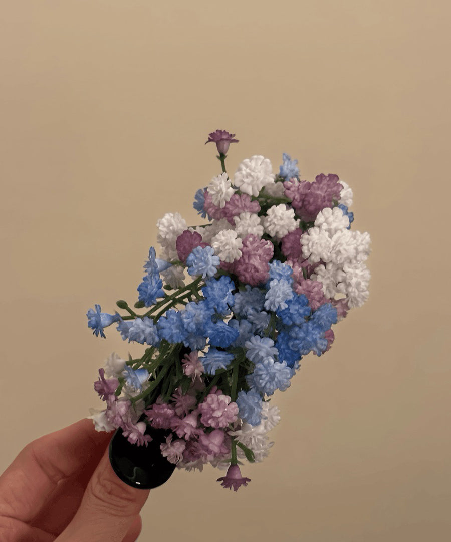 Retro Rainbow Resin Baby's Breath Floral Hairpin