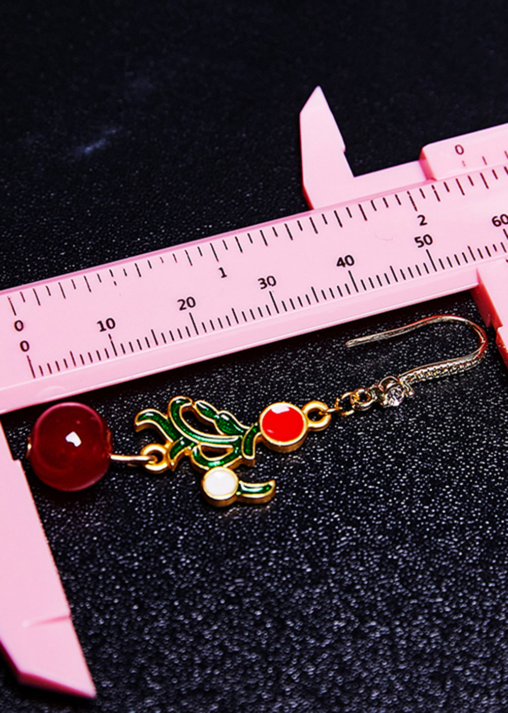 Retro Red Gem Stone Gilding Drop Earrings