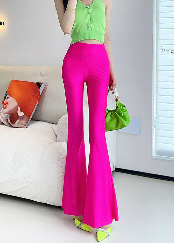 Rose Tummy Control Nylon Flared Trousers Butt Scrunch