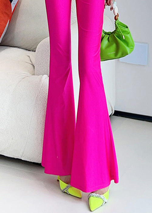 Rose Tummy Control Nylon Flared Trousers Butt Scrunch