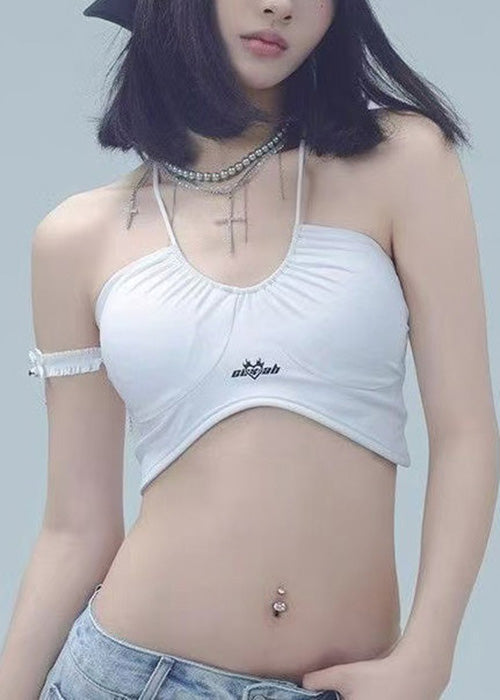 Sexy And Breathable Blue Sports Lace Up Bra Crop Top