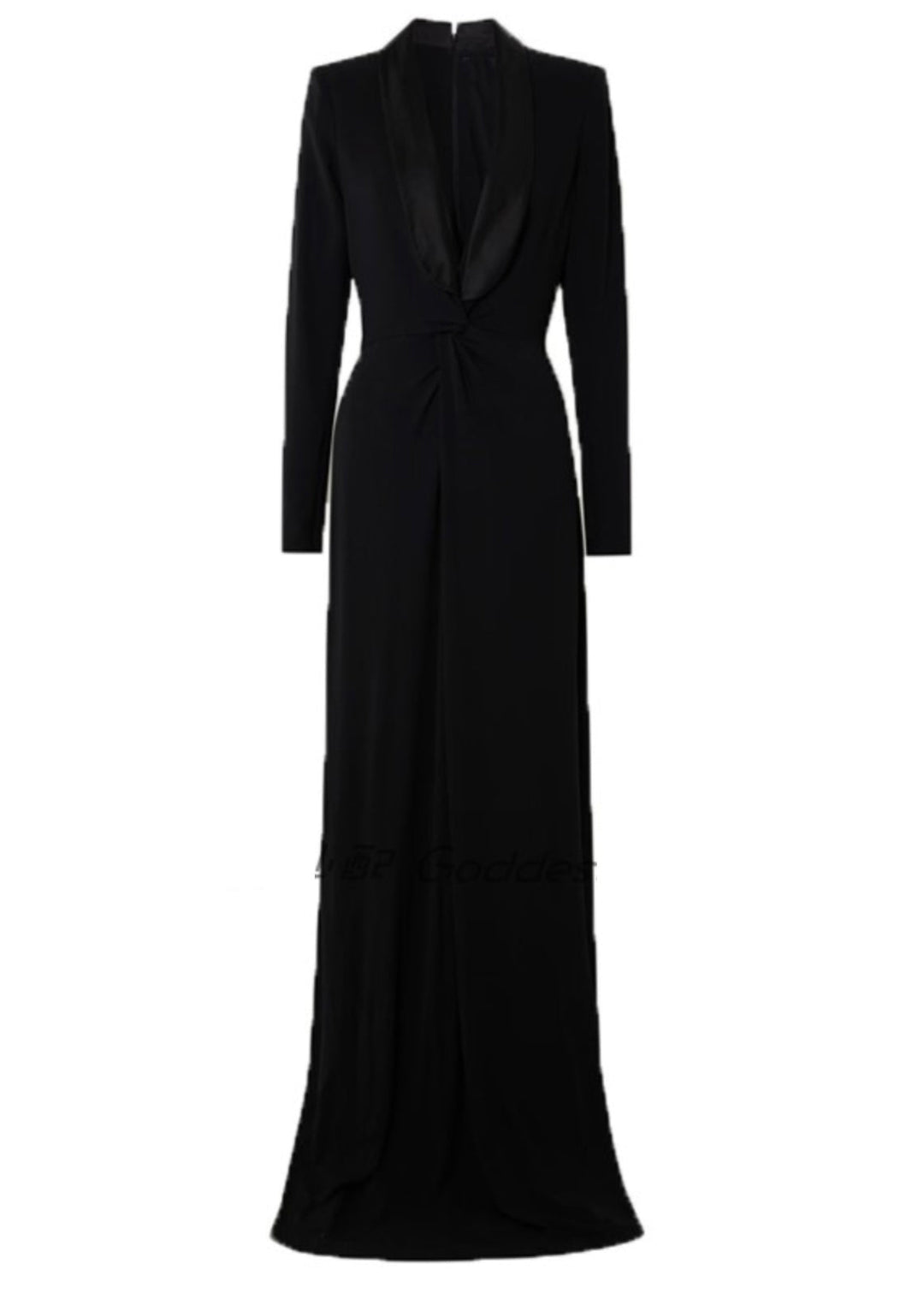 Sexy Black V Neck Slim Maxi Vestidos Spring
