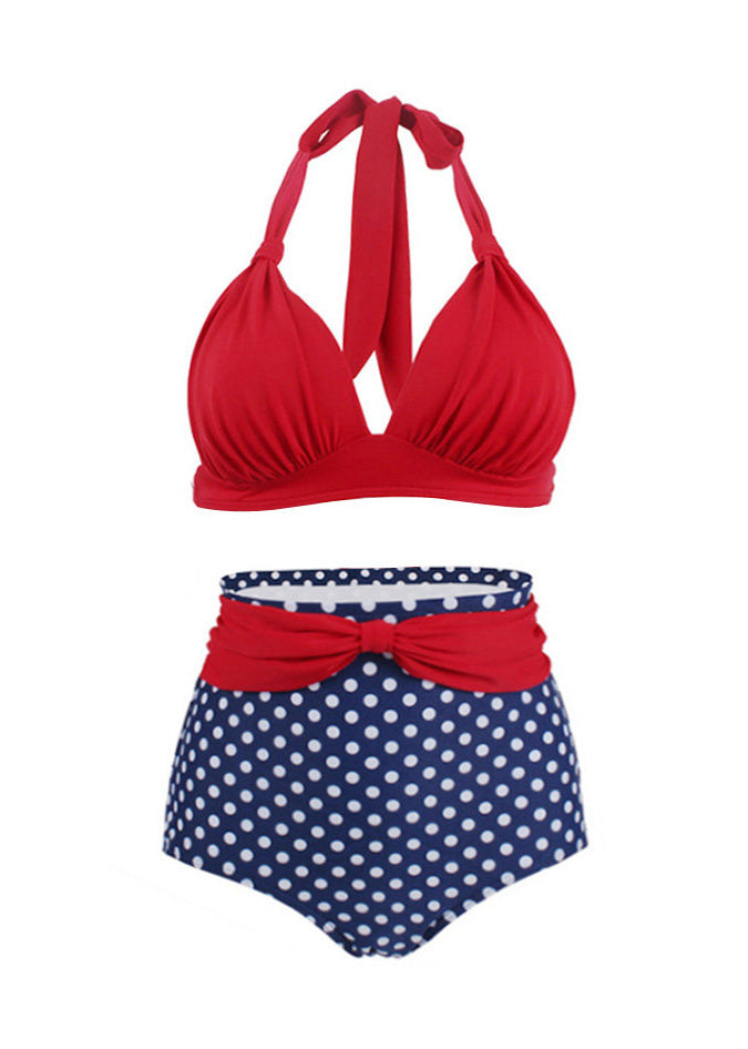 Sexy Yellow Print High Waisted Bikini Swimwear Set