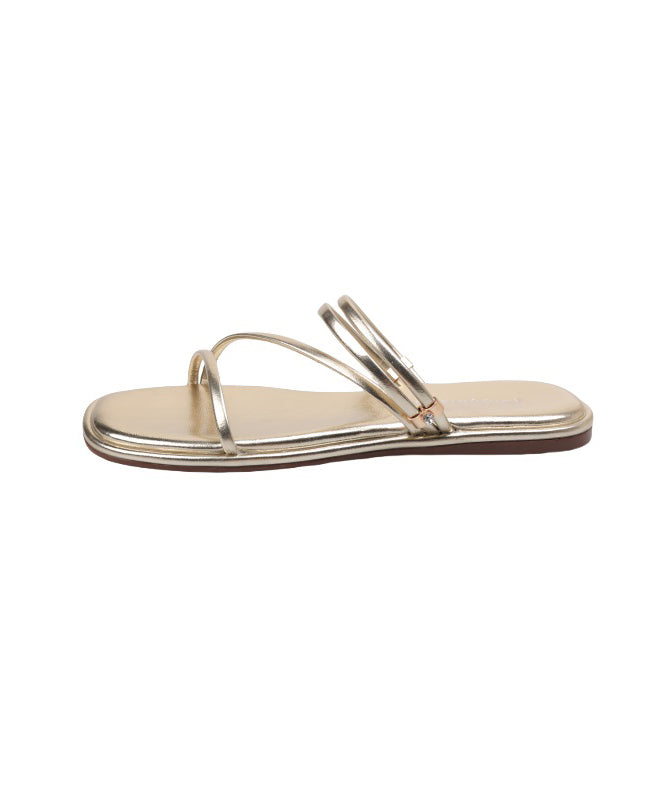 Silver Faux Leather 2025 Splicing Slide Sandals Peep Toe