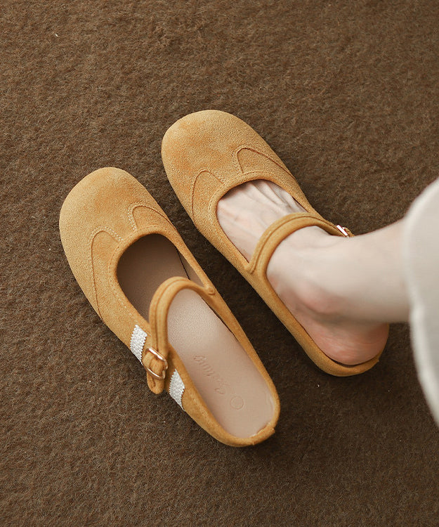 Silver Suede Splicing Buckle Strap Slide Sandals
