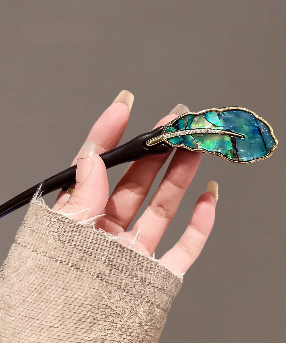 Simple Black Ebony Bulbus Fritillariae Banana Fan Hairpin