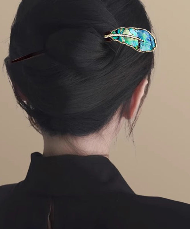 Simple Black Ebony Bulbus Fritillariae Banana Fan Hairpin