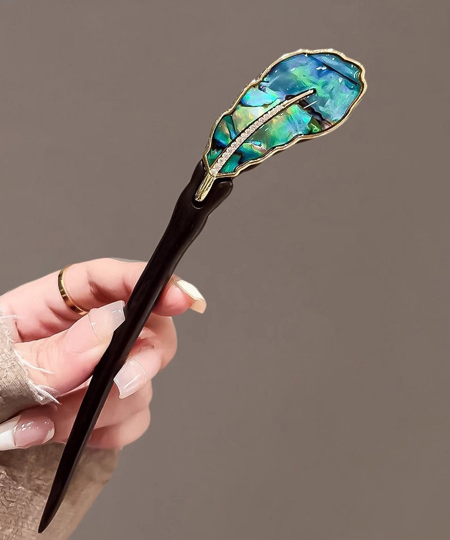 Simple Black Ebony Bulbus Fritillariae Banana Fan Hairpin