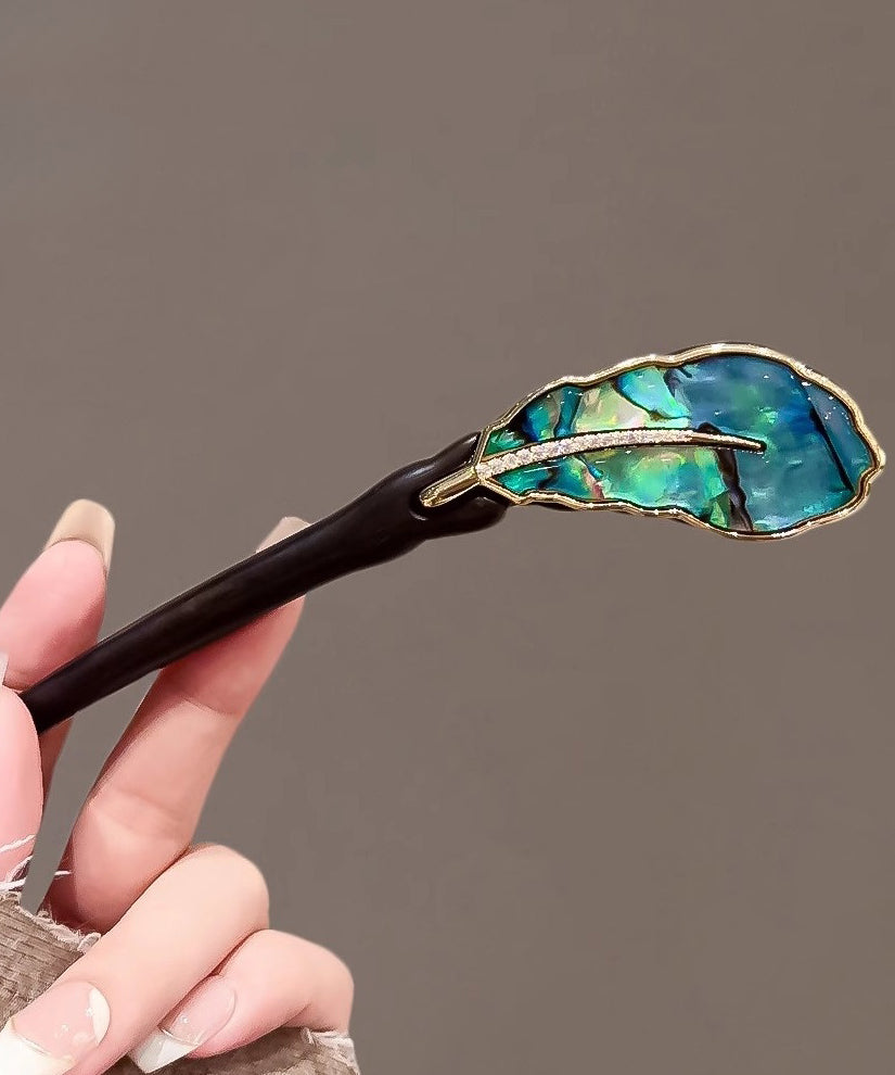 Simple Black Ebony Bulbus Fritillariae Banana Fan Hairpin