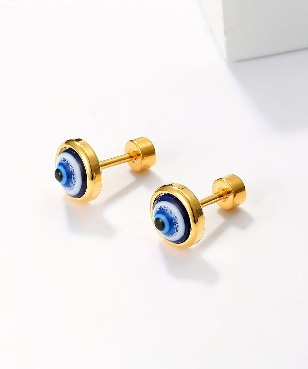 Simple Blue Copper Alloy Eye Turquoise Stud Earrings
